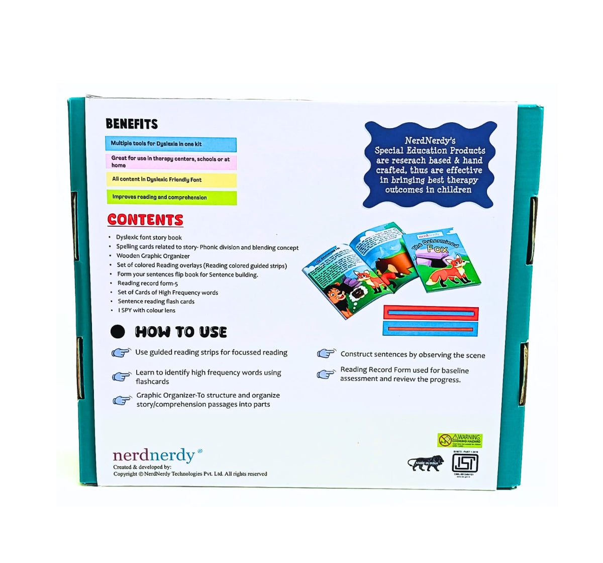 NerdNerdy Dyslexia Kit/ learning disability/kit for 6+yrschildren/ - NerdNerdy