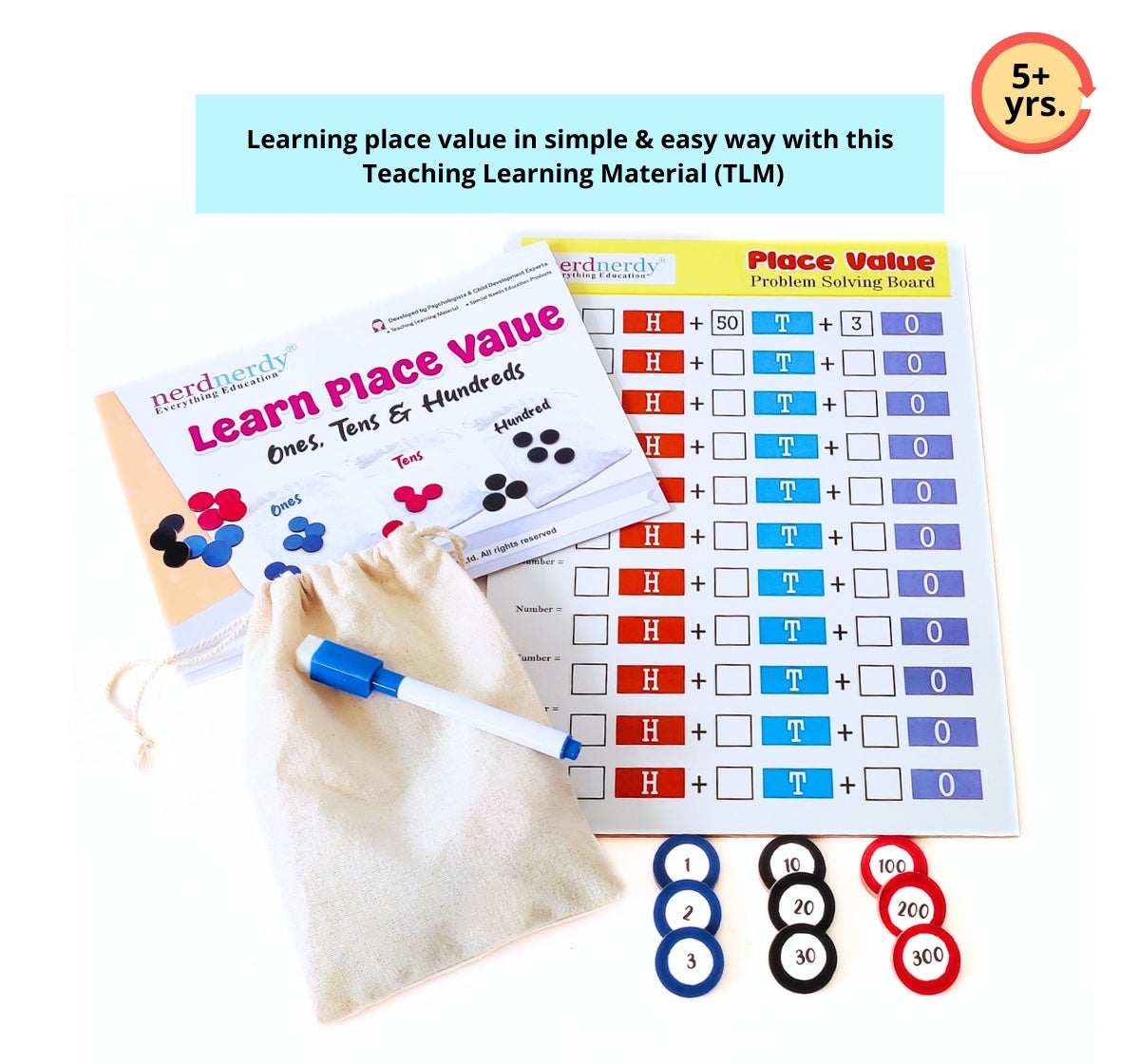 NerdNerdy Learn Place Value Ones, Tens & Hundreds/6+yrs/Interactive TLM to teach concept of ones, tens & hundreds. - NerdNerdy