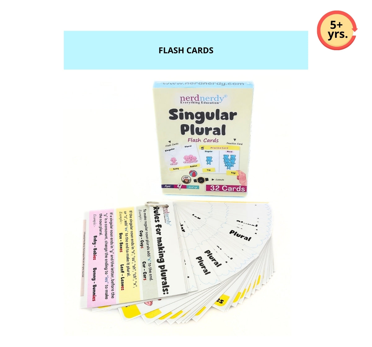 NerdNerdy English Singular Plural Flash Cards - NerdNerdy