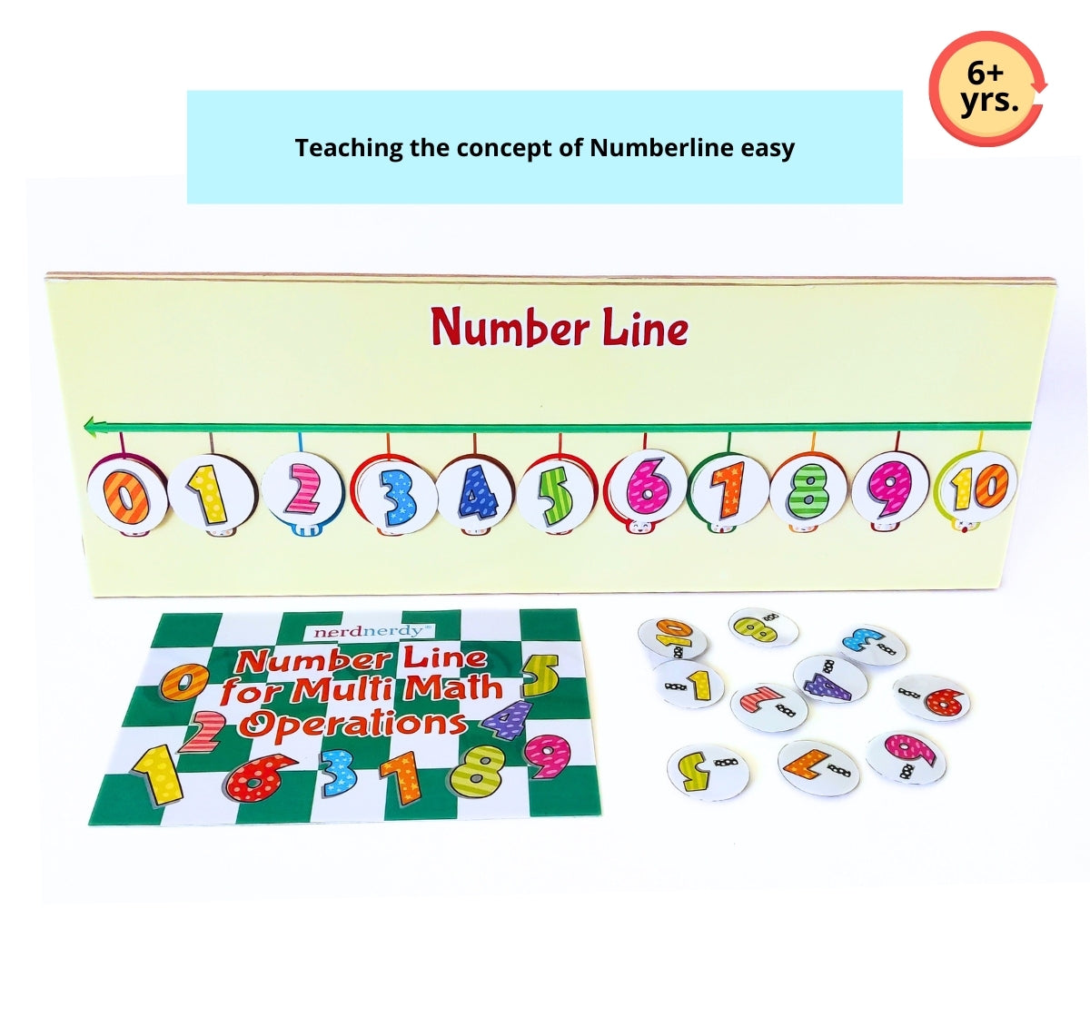 NerdNerdy Numberline/6+yrs/Wooden large sized number line up to 20, for home and classroom/educational birthday gift - NerdNerdy