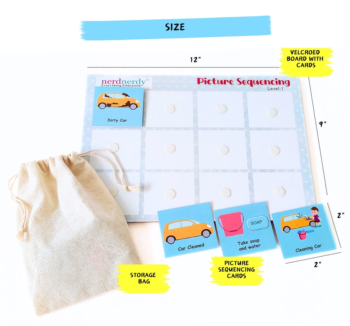 NerdNerdy Picture Sequencing 1/Interactive Event Sequencing for 3+yr old children/Abstract Reasoning skills/Can be used for children with Special Needs - NerdNerdy