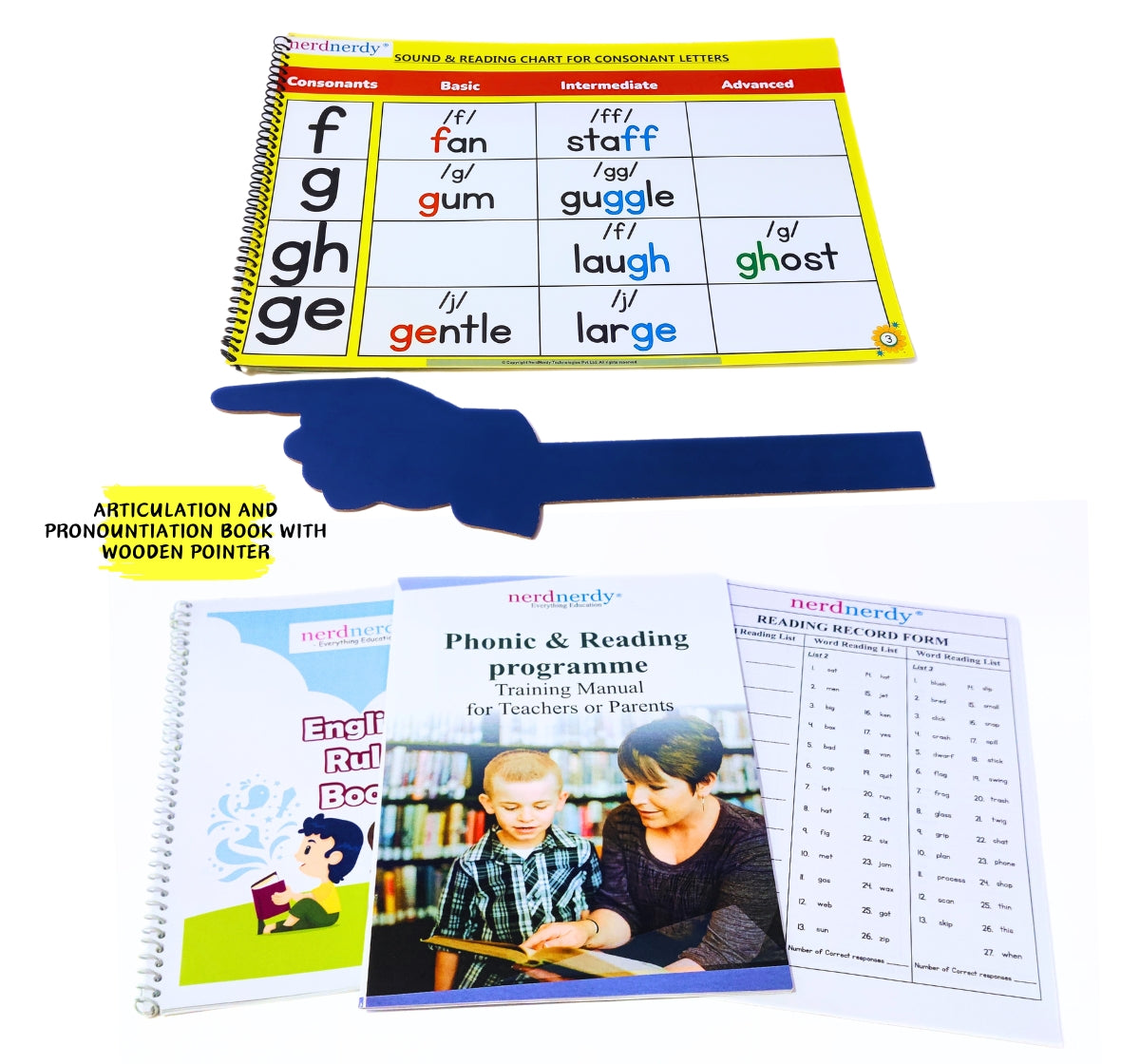 NerdNerdy's Reading Method Level 1/ Phonic Kit for 3yrs+/ Research Backed Reading method for Early Reading and Phonics Development - NerdNerdy