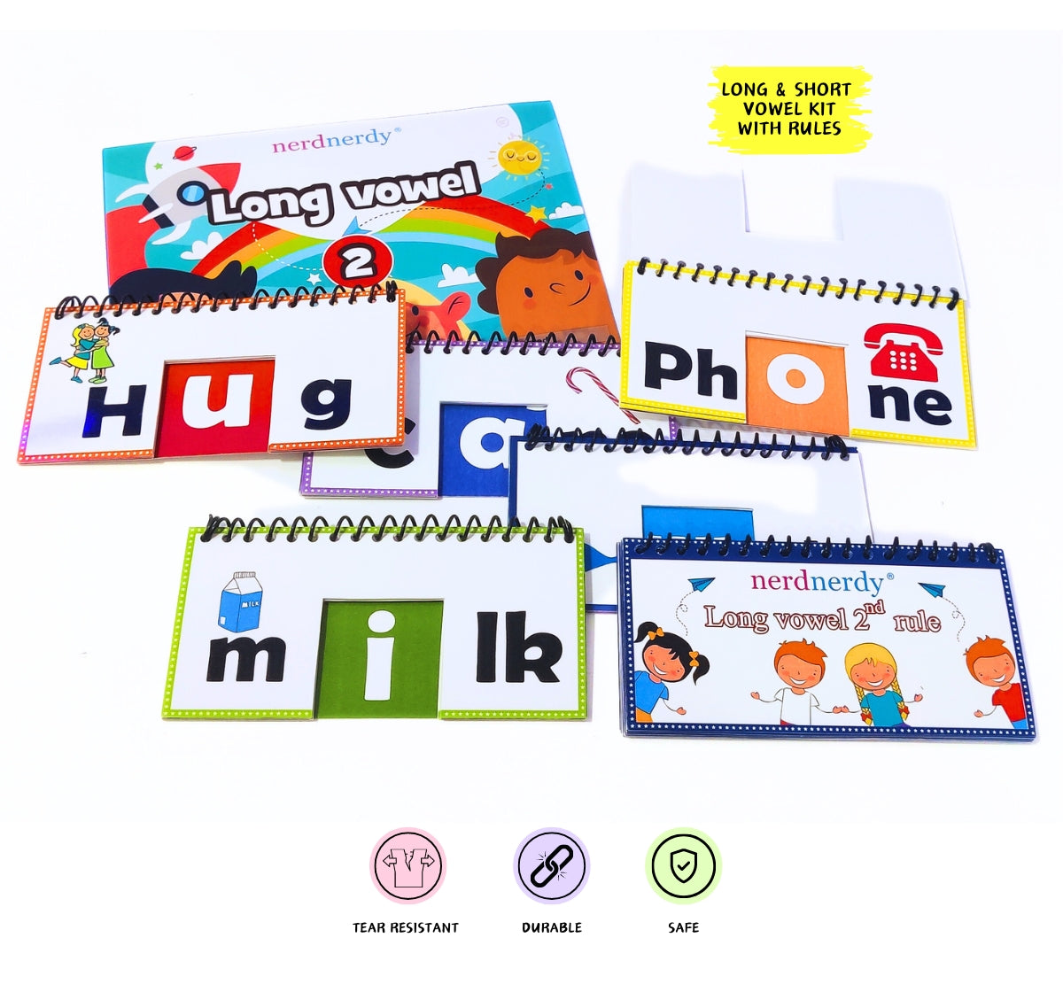 NerdNerdy's Reading Method Level 1/ Phonic Kit for 3yrs+/ Research Backed Reading method for Early Reading and Phonics Development - NerdNerdy