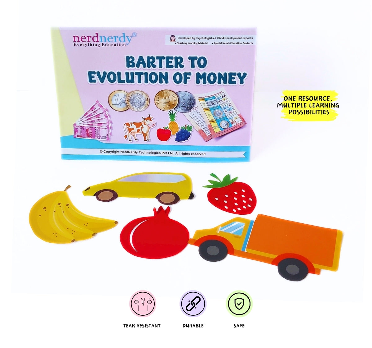 NerdNerdy Barter to Evolution of Money/TLM for 7+yrs/ great resource for children to learn about the evolution of today's financial world - NerdNerdy