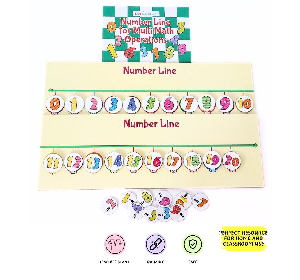 NerdNerdy Numberline/6+yrs/Wooden large sized number line up to 20, for home and classroom/educational birthday gift - NerdNerdy